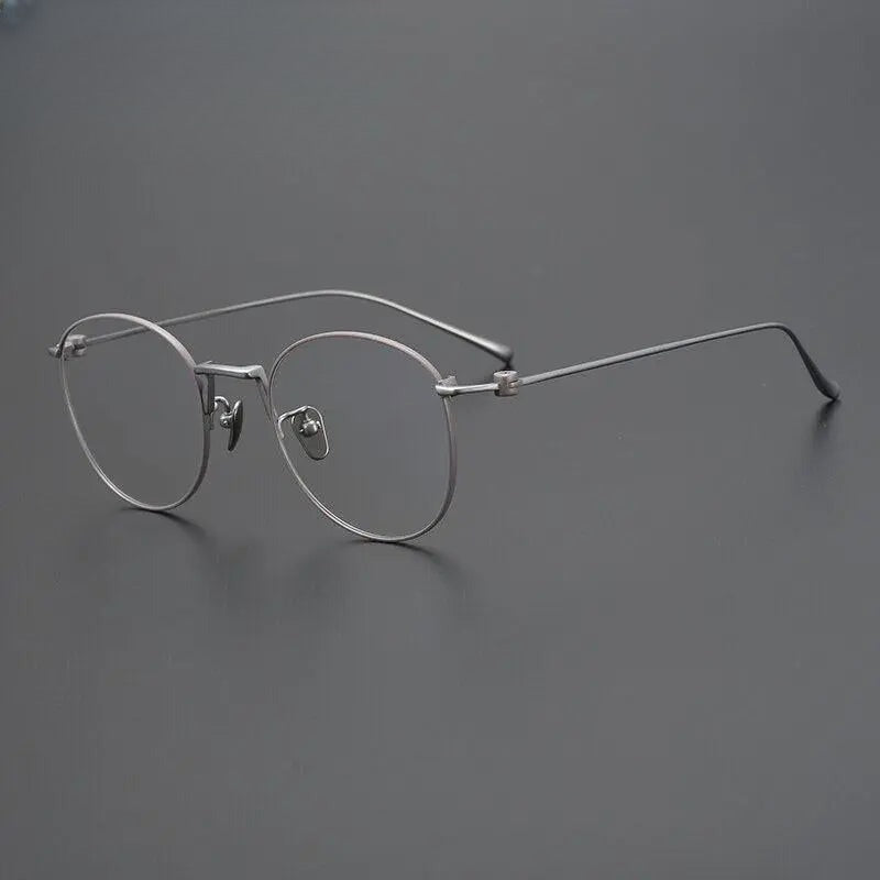 Unisex Round Full Rim Titanium Prescription Glasses Gxyj917 — view 5 | Rx Spectacle