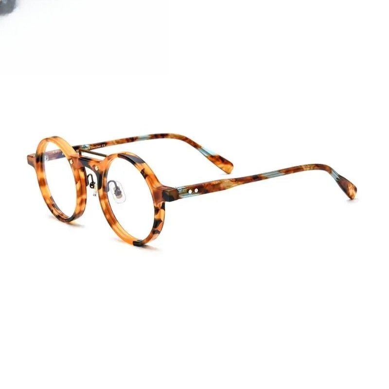 Unisex Round Full Rim Acetate Double Bridge Prescription Glasses Gxyj808 — view 10 | Rx Spectacle