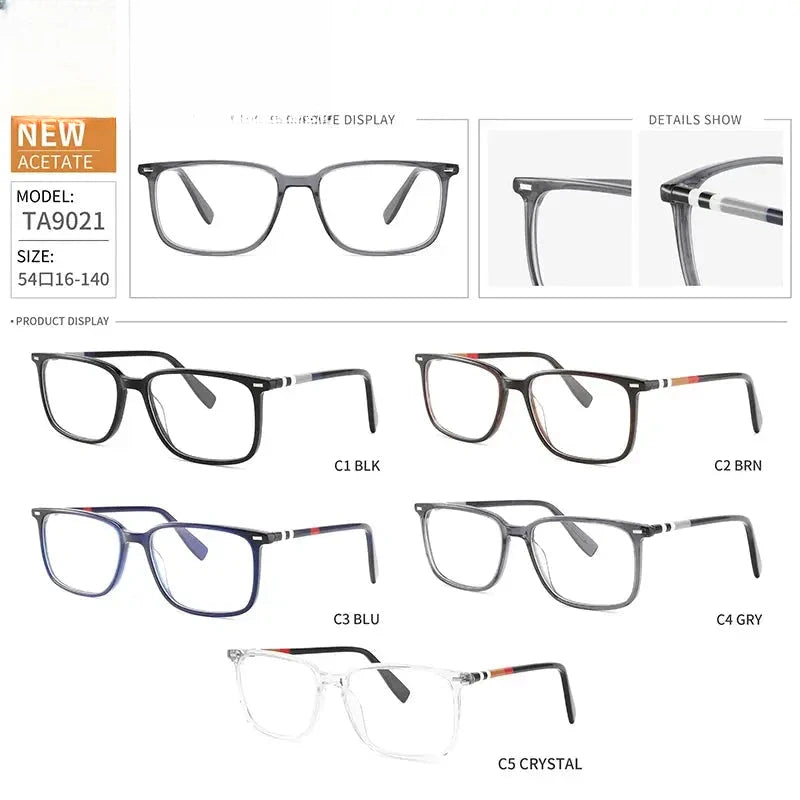Women's Square Full Rim Acetate Prescription Glasses 90217 — view 2 | Rx Spectacle
