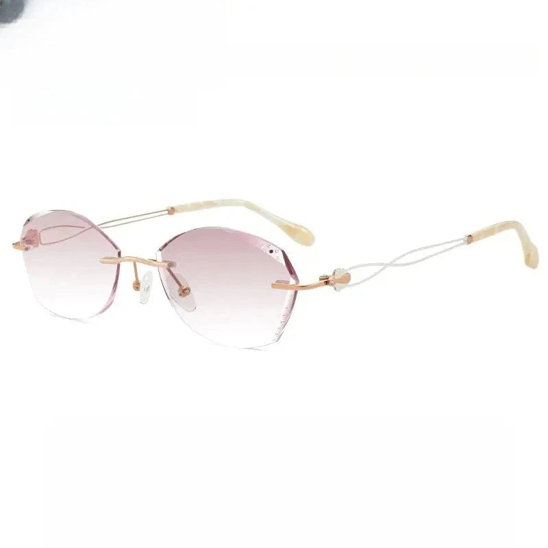 Women's Square Rimless Titanium Prescription Glasses 699138 — view 4 | Rx Spectacle