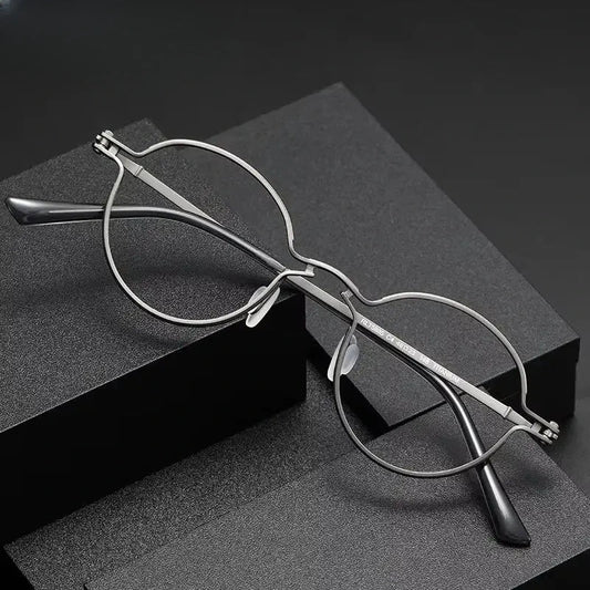 Unisex Round Full Rim Titanium Prescription Glasses 58952 — view 1 | Rx Spectacle