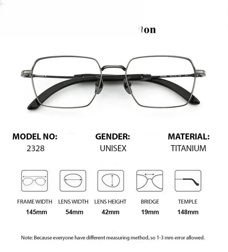 Unisex Polygon Full Rim Titanium Prescription Glasses 612328 — view 2 | Rx Spectacle