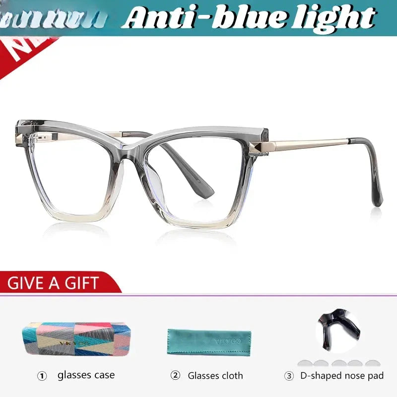 Women's Cat Eye Full Rim Titanium Reading Glasses 67245 — view 4 | Rx Spectacle
