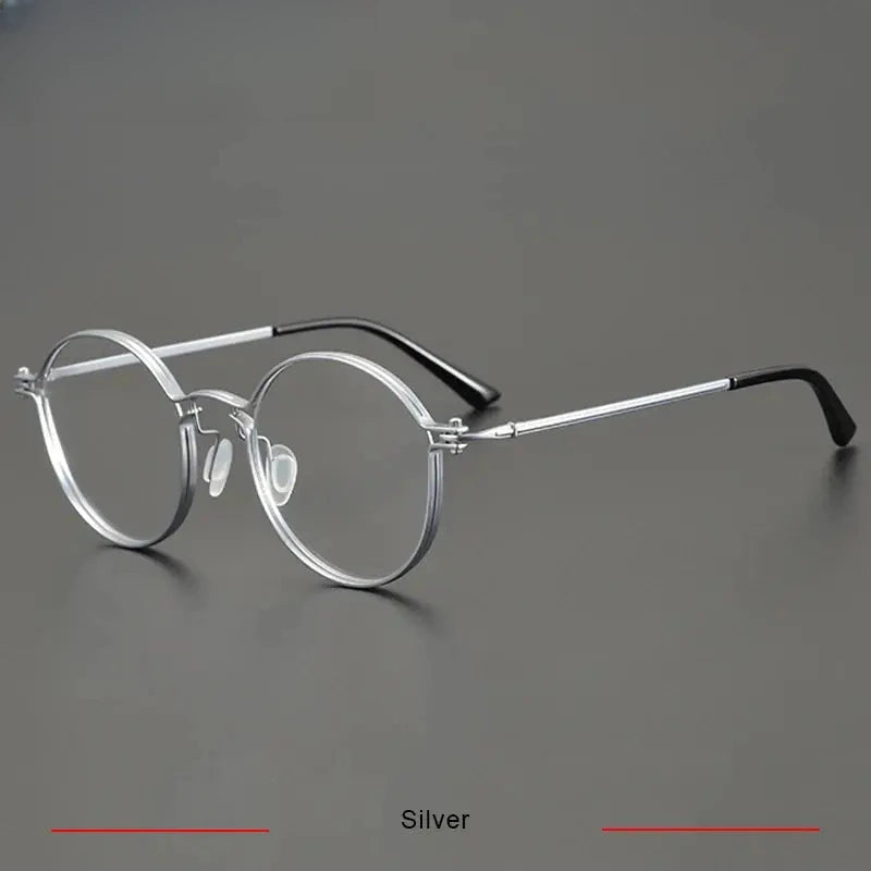 Men's Oval Full Rim Titanium Prescription Glasses 15896 — view 4 | Rx Spectacle
