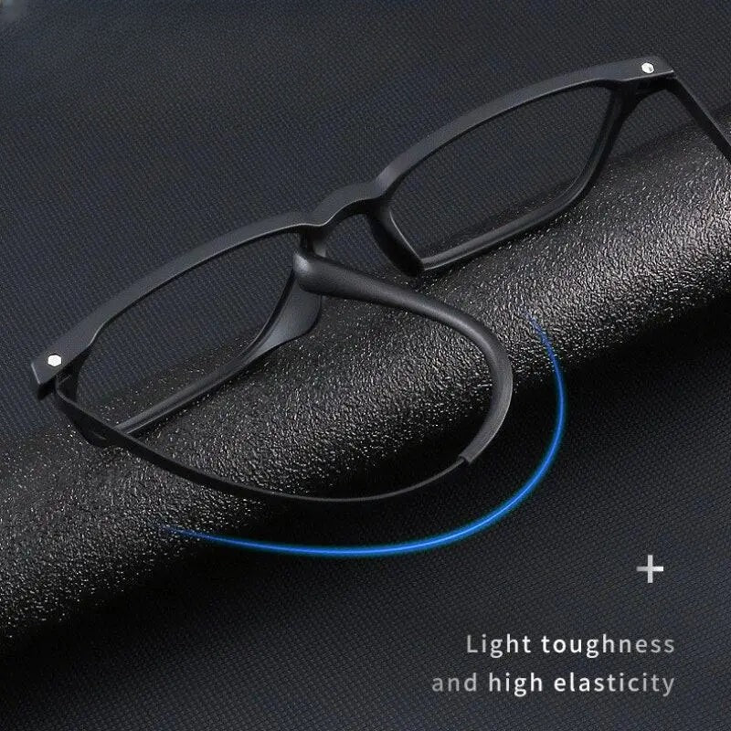 Unisex Square Full Rim Titanium Reading Glasses 9822-1 — view 1 | Rx Spectacle