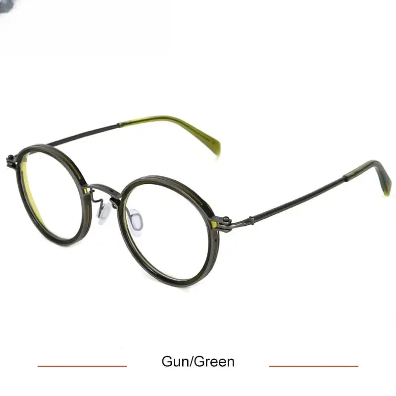 Men's Round Full Rim Titanium Prescription Glasses 55860 — view 6 | Rx Spectacle