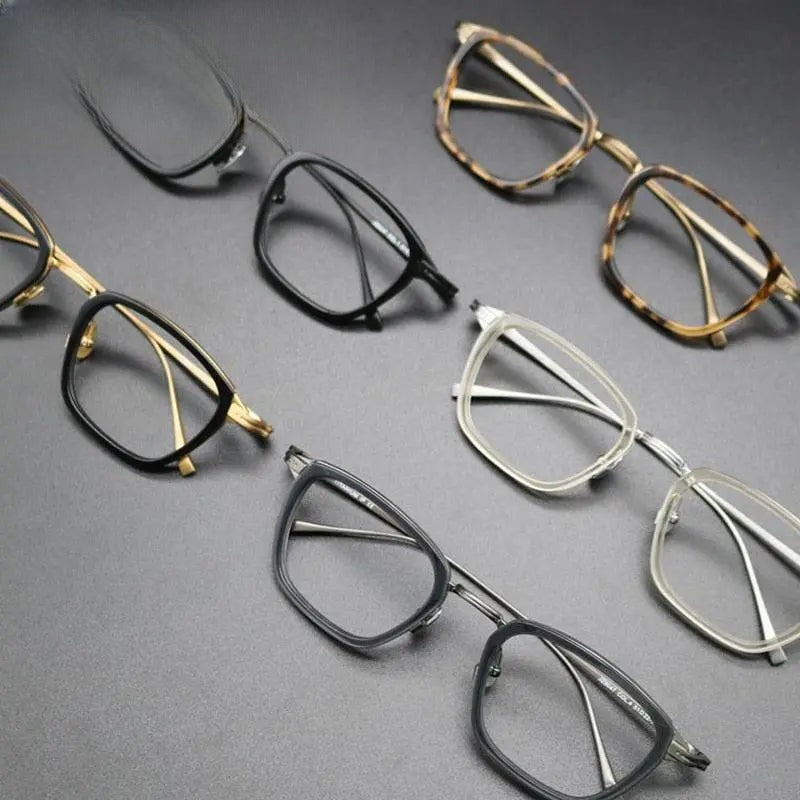 Unisex Square Full Rim Titanium Prescription Glasses Gxyj548 — view 9 | Rx Spectacle