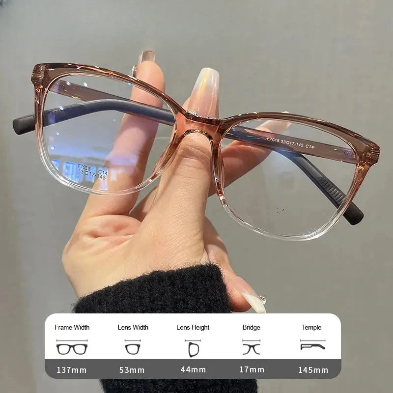 Women's Square Full Rim Titanium Prescription Glasses 70187 — view 4 | Rx Spectacle