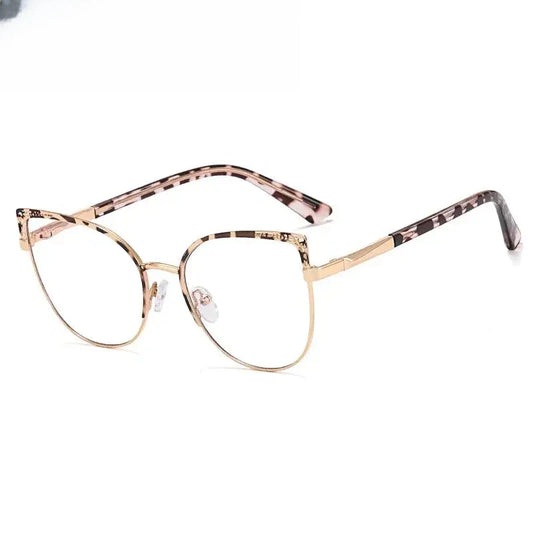 Women's Cat Eye Full Rim Alloy Prescription Glasses 82053 — view 1 | Rx Spectacle