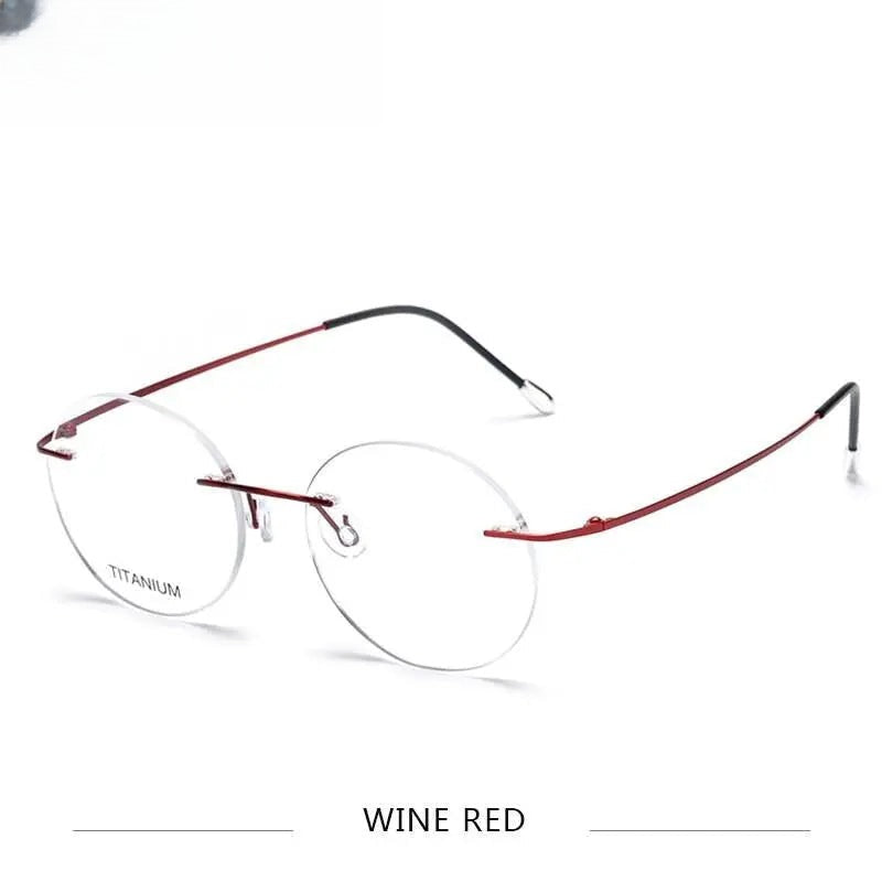 Unisex Round Rimless Titanium Prescription Glasses Kr6012 — view 6 | Rx Spectacle