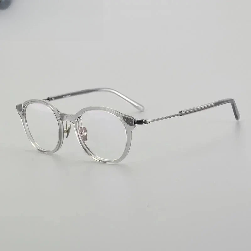 Unisex Round Full Rim Titanium Prescription Glasses 871123 — view 3 | Rx Spectacle