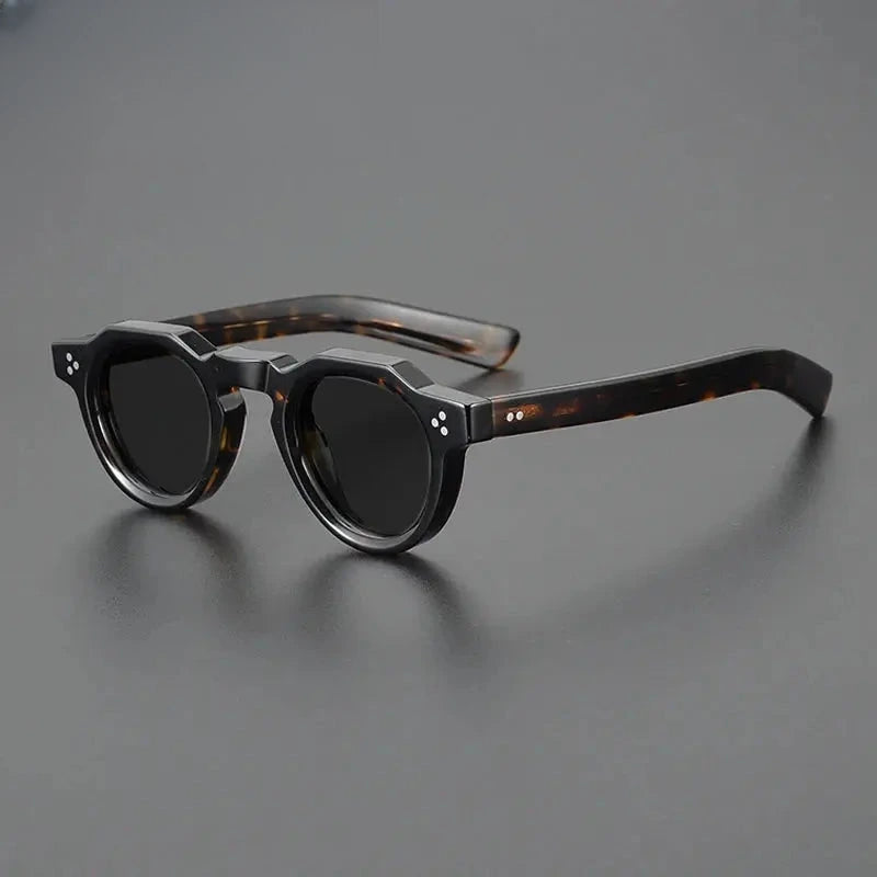 Unisex Round Full Rim Acetate Flat Top Prescription Glasses M002 — view 14 | Rx Spectacle