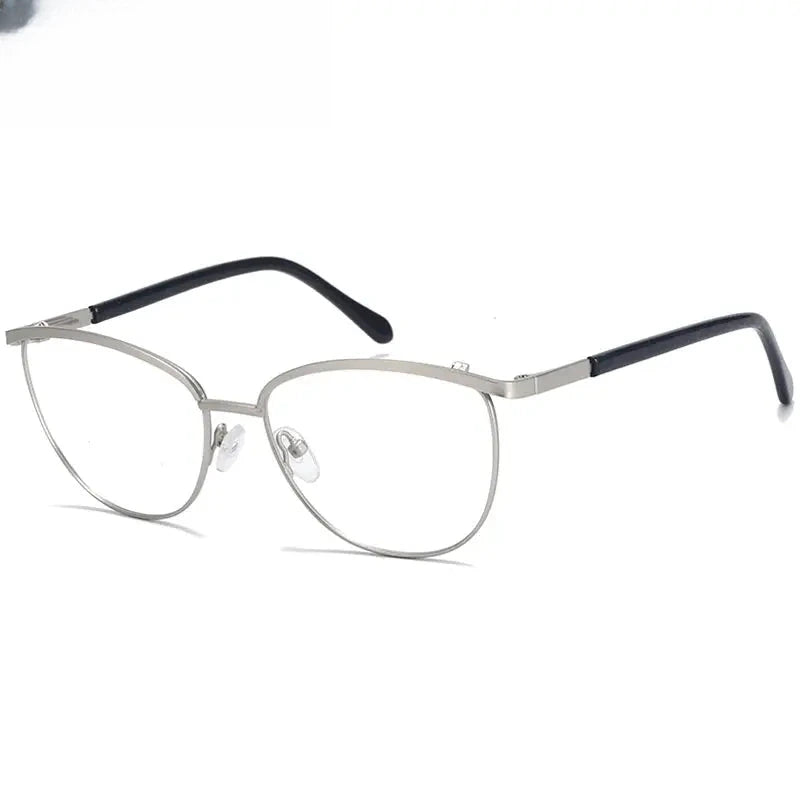 Women's Cat Eye Full Rim Alloy Prescription Glasses 64109 — view 4 | Rx Spectacle