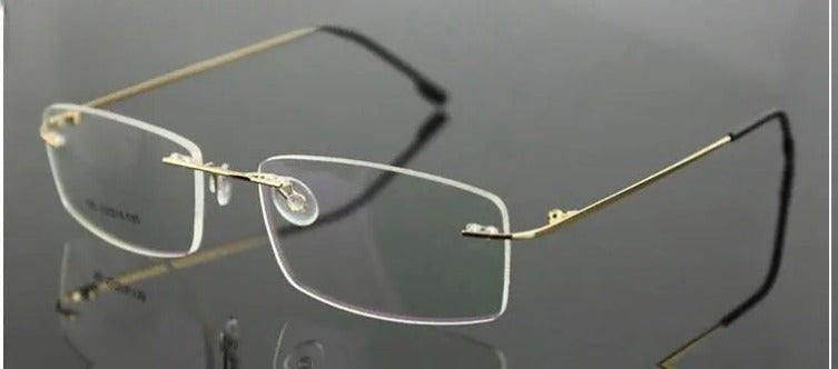 Men's Square Rimless Titanium Prescription Glasses L763 — view 6 | Rx Spectacle