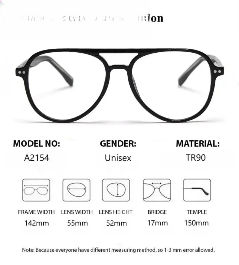 Unisex Oval Full Rim Titanium Double Bridge Prescription Glasses 62154 — view 2 | Rx Spectacle
