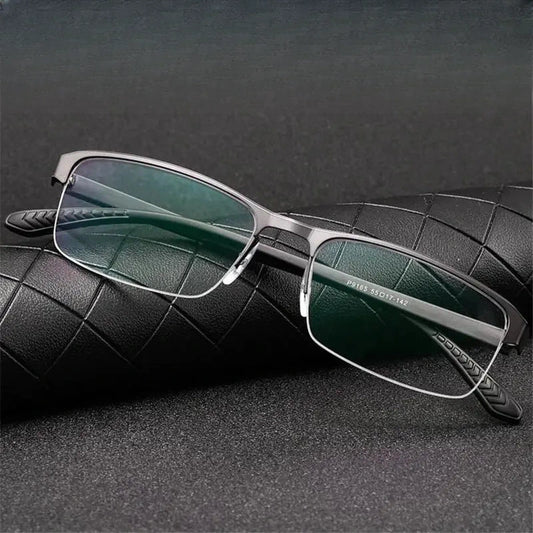 Women's Rectangular Semi-Rimless Alloy Prescription Glasses 916500 — view 1 | Rx Spectacle