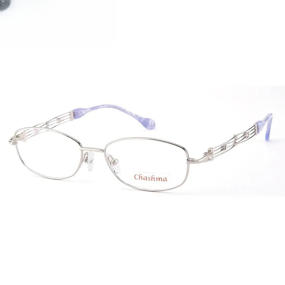 Women's Oval Full Rim Alloy Prescription Glasses 2528 — view 8 | Rx Spectacle