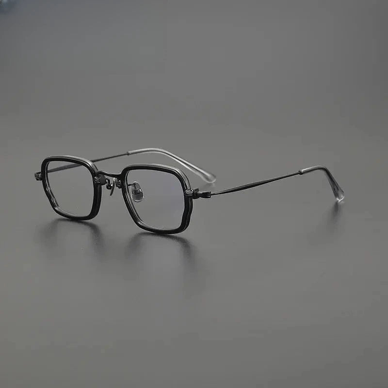 Unisex Square Full Rim Titanium Oversized Prescription Glasses Gxy1556 — view 5 | Rx Spectacle