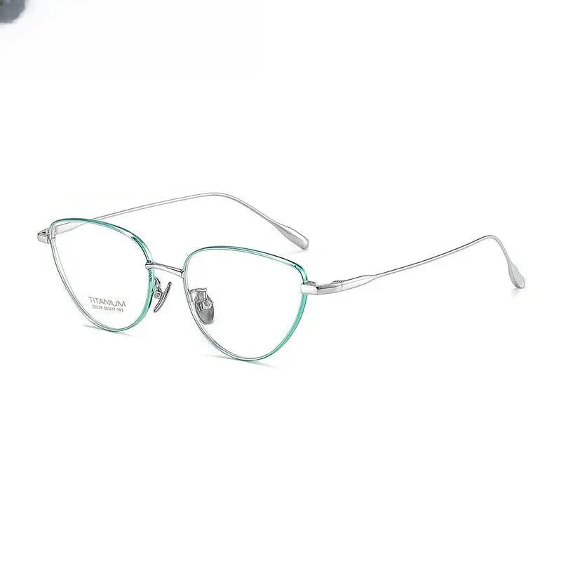 Women's Cat Eye Full Rim Titanium Prescription Glasses 303038 — view 6 | Rx Spectacle