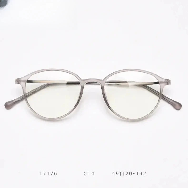 Women's Round Full Rim Titanium Prescription Glasses 71764 — view 7 | Rx Spectacle