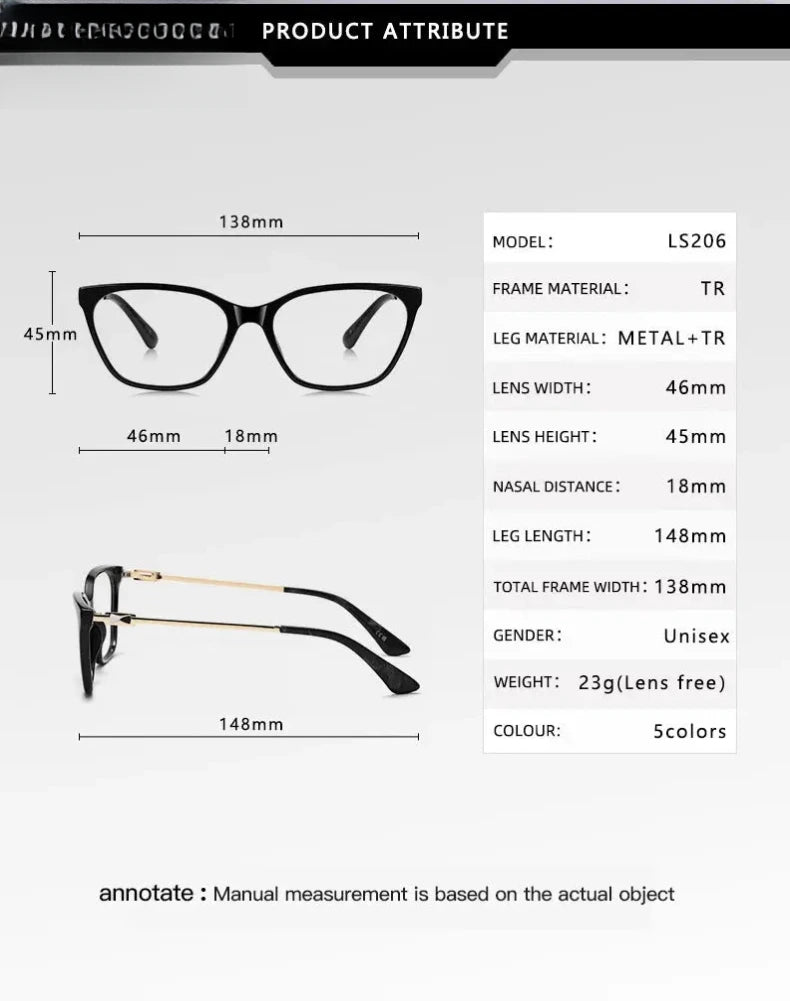 Women's Cat Eye Full Rim Titanium Reading Glasses 79206 — view 2 | Rx Spectacle