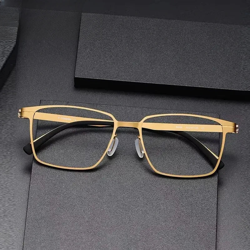 Women's Square Full Rim Titanium Screwless Prescription Glasses 80995 — view 1 | Rx Spectacle