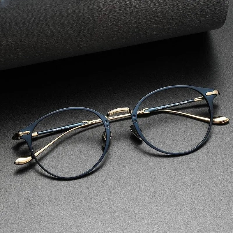 Unisex Round Full Rim Titanium Prescription Glasses 3112 — view 1 | Rx Spectacle
