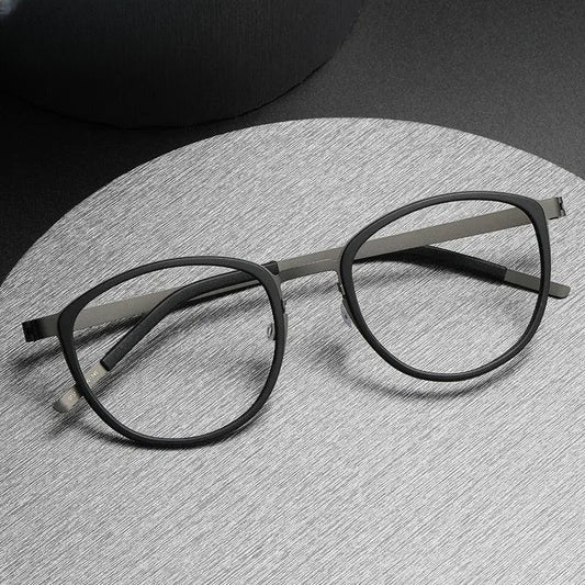 Unisex Round Full Rim Titanium Screwless Prescription Glasses 9737 — view 1 | Rx Spectacle