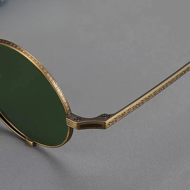 Unisex Round Full Rim Titanium Prescription Glasses 5919 — view 3 | Rx Spectacle
