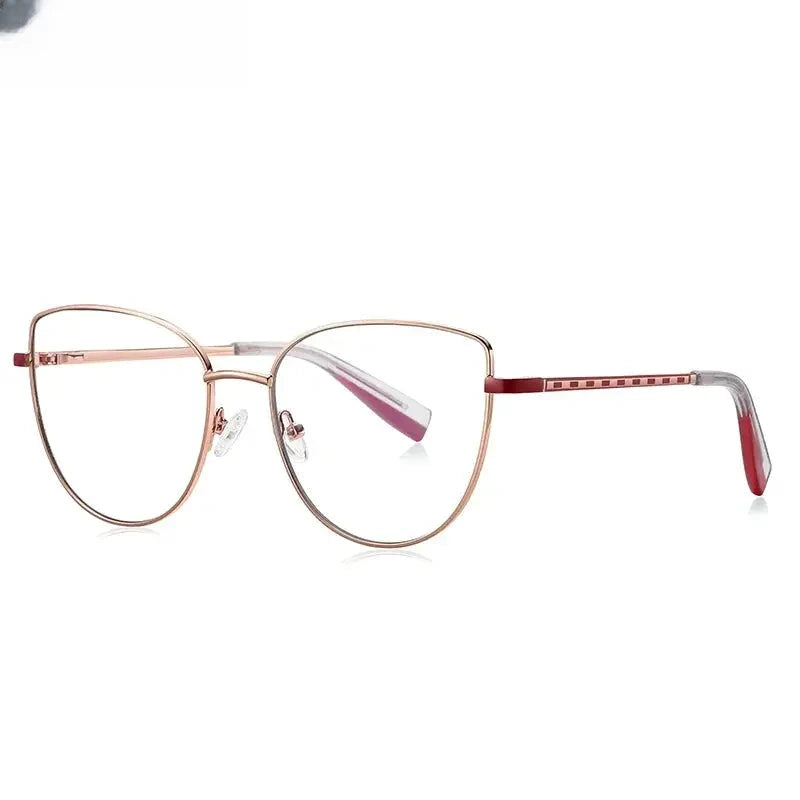 Women's Cat Eye Full Rim Alloy Reading Glasses 3060 — view 6 | Rx Spectacle