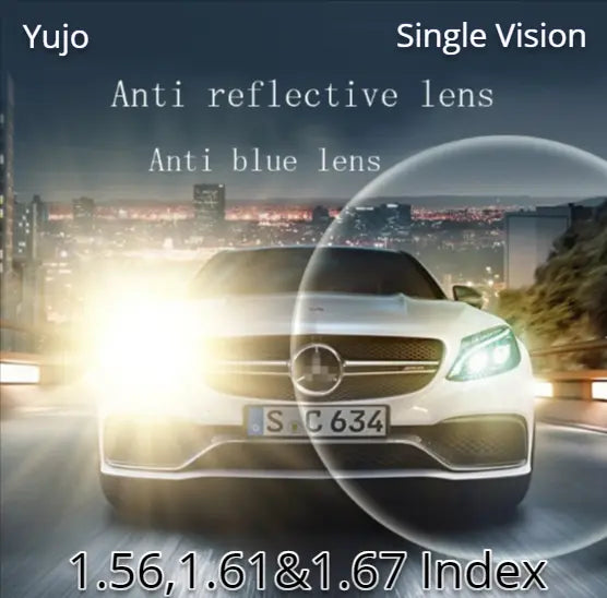 Single Vision Anti Blue Light Anti Reflection Clear Driving Lenses — view 1 | Rx Spectacle