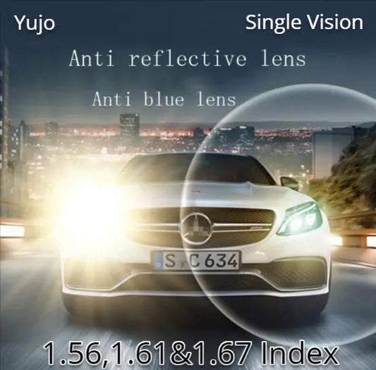 Single Vision Anti Blue Light Anti Reflection Clear Driving Lenses — view 1 | Rx Spectacle