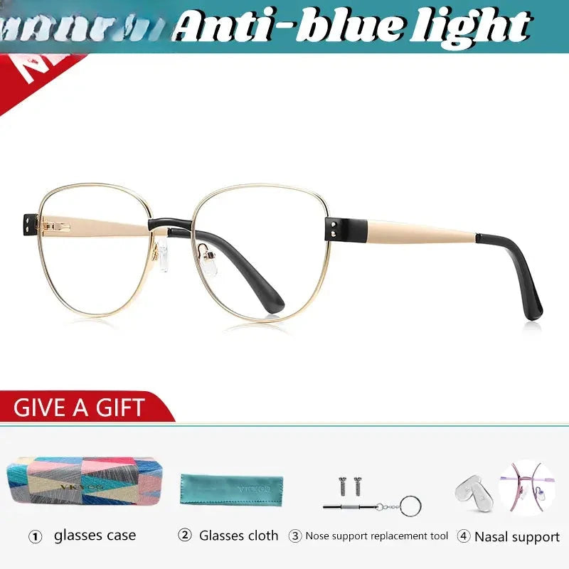 Women's Oval Full Rim Alloy Reading Glasses 513173 — view 3 | Rx Spectacle