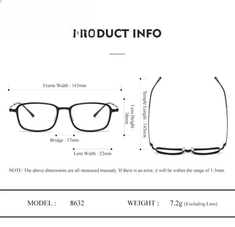 Unisex Polygon Full Rim Titanium Prescription Glasses 86324 — view 2 | Rx Spectacle