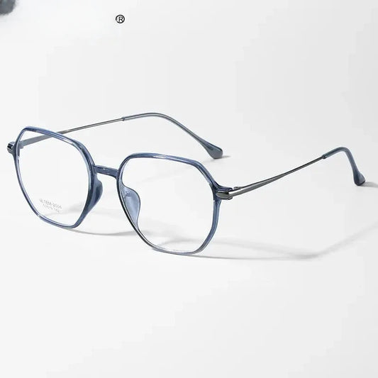 Women's Polygon Full Rim Stainless Steel Flat Top Reading Glasses 4250 — view 1 | Rx Spectacle