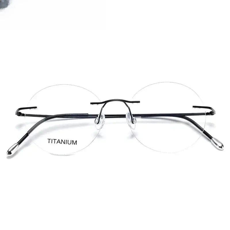 Women's Round Rimless Titanium Prescription Glasses 16012 — view 6 | Rx Spectacle