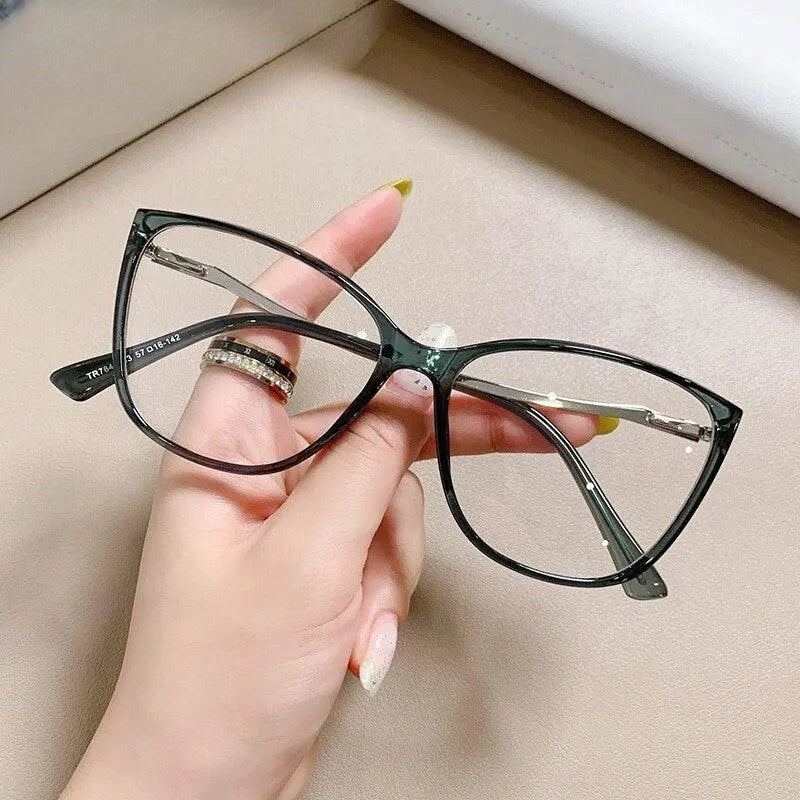Women's Cat Eye Full Rim Titanium Prescription Glasses 7843 — view 12 | Rx Spectacle