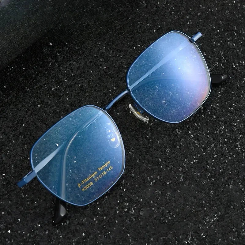 Women's Polygon Full Rim Titanium Prescription Glasses 50589 — view 1 | Rx Spectacle