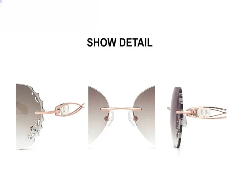 Women's Oval Rimless Titanium Prescription Glasses 880221 — view 4 | Rx Spectacle