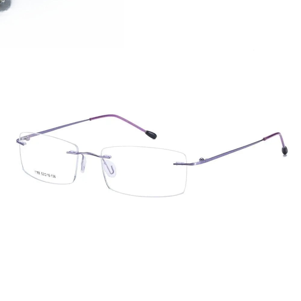 Men's Rectangular Rimless Titanium Prescription Glasses 1189 — view 5 | Rx Spectacle