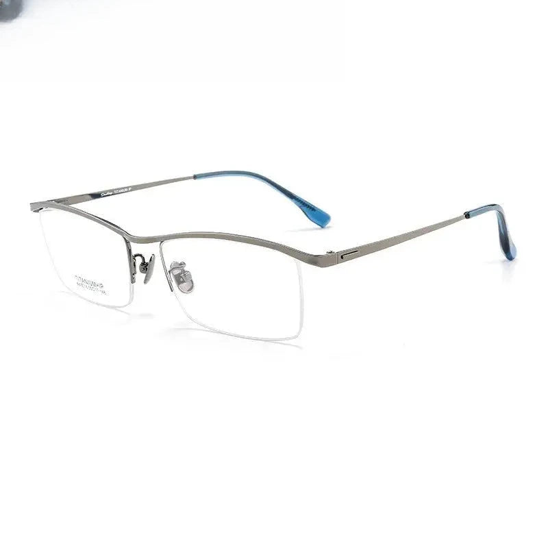 Men's Browline Semi-Rimless Titanium Prescription Glasses 80164 — view 4 | Rx Spectacle