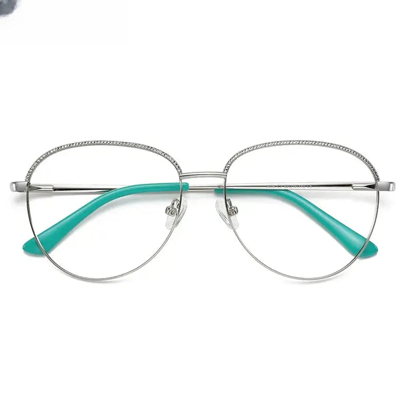 Women's Square Full Rim Alloy Reading Glasses 3036 — view 6 | Rx Spectacle