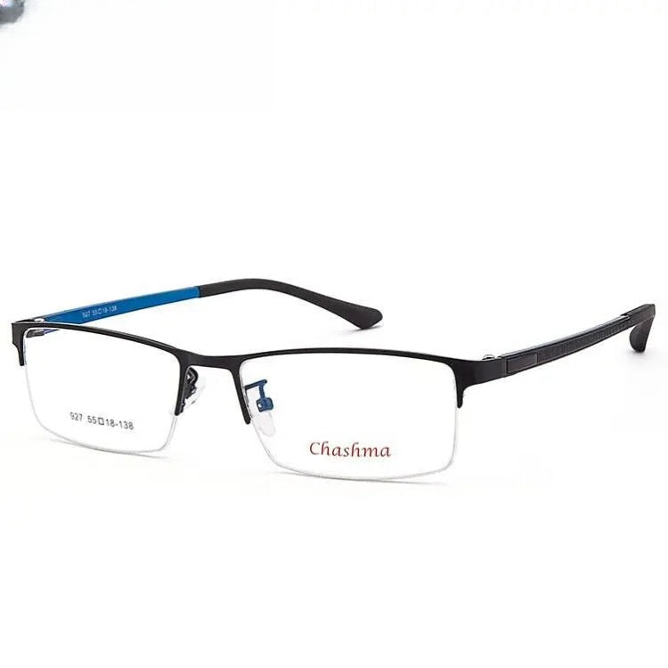 Men's Square Semi-Rimless TR90 Prescription Glasses 927 — view 3 | Rx Spectacle
