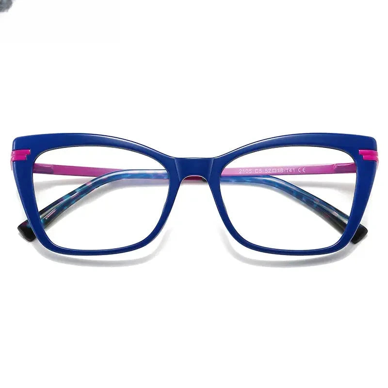 Women's Cat Eye Full Rim Titanium Reading Glasses 2105 — view 11 | Rx Spectacle