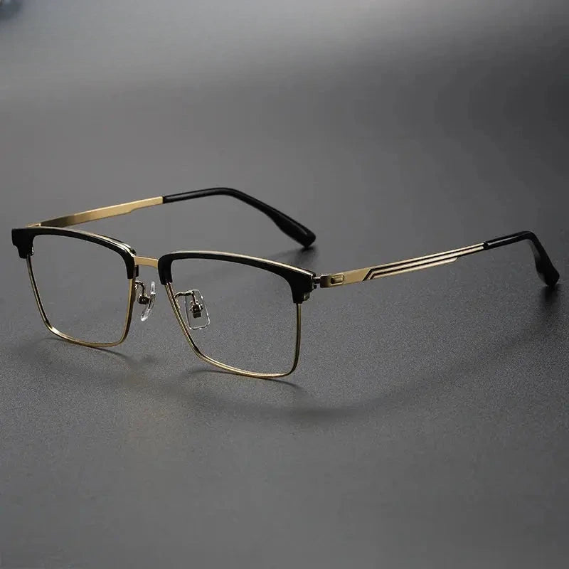 Unisex Square Full Rim Titanium Prescription Glasses 63060 — view 4 | Rx Spectacle
