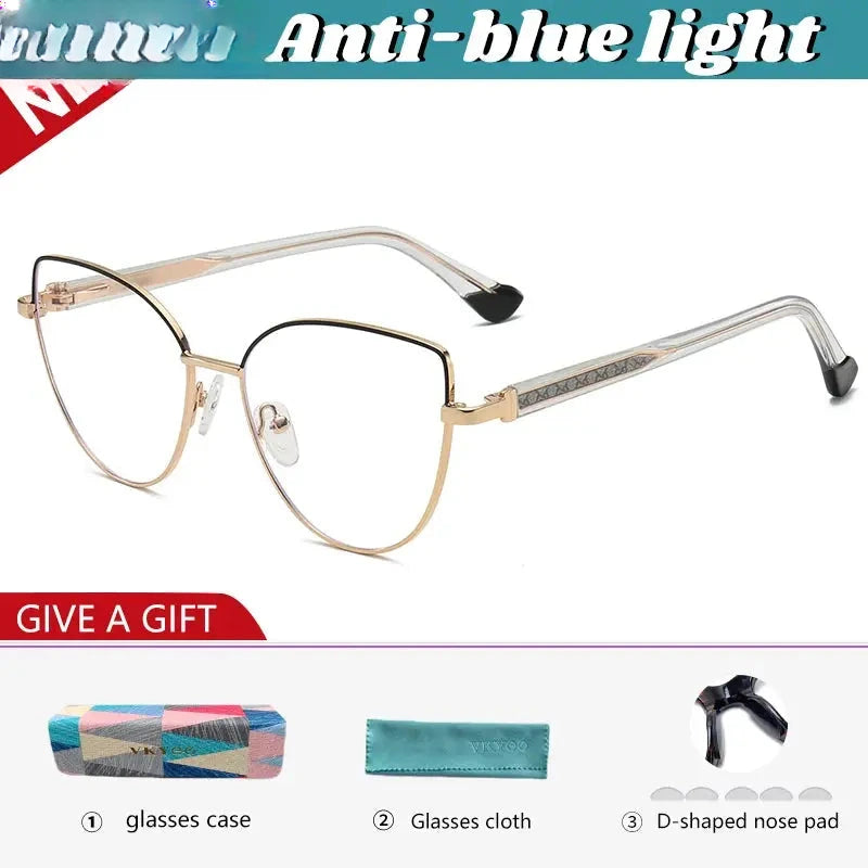 Women's Cat Eye Full Rim Alloy Reading Glasses 778001 — view 4 | Rx Spectacle