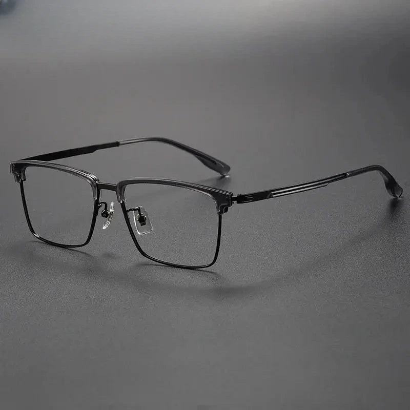 Unisex Square Full Rim Titanium Prescription Glasses 63060 — view 6 | Rx Spectacle