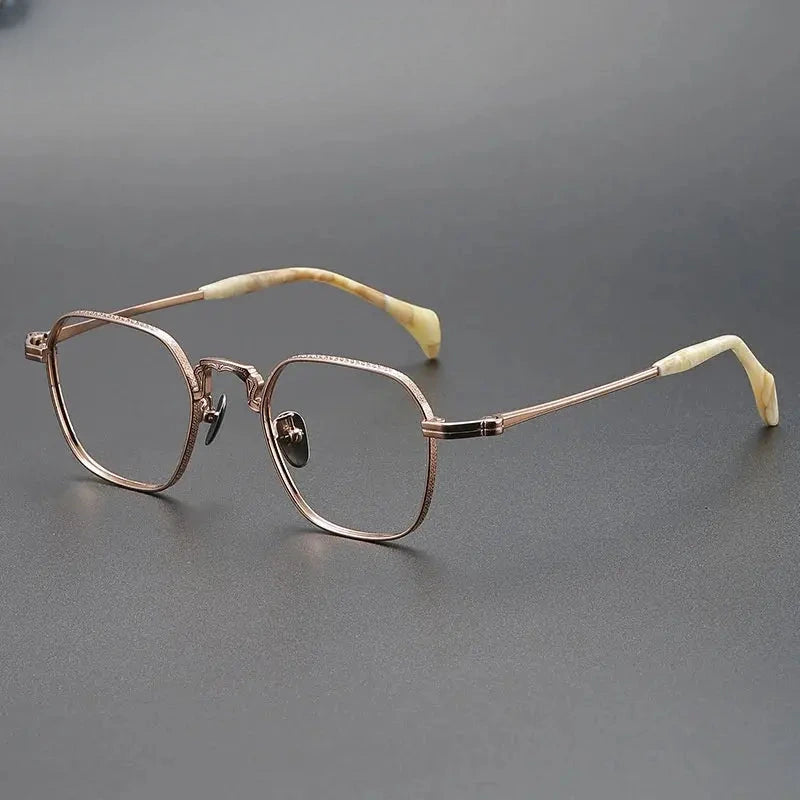 Unisex Polygon Full Rim Titanium Oversized Prescription Glasses 680866 — view 3 | Rx Spectacle