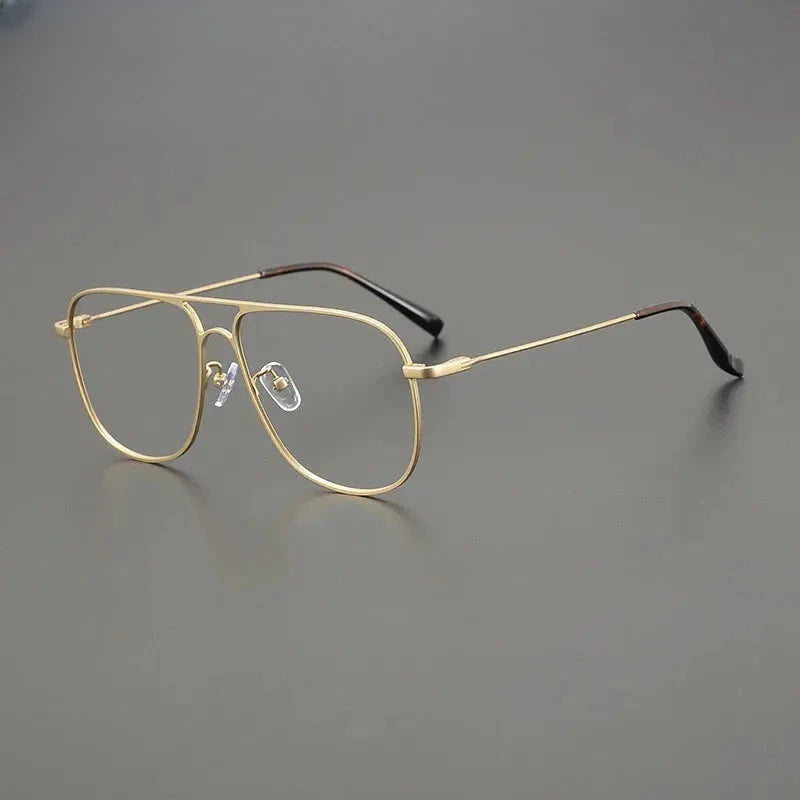 Unisex Square Full Rim Titanium Double Bridge Prescription Glasses Gxyj1241 — view 2 | Rx Spectacle