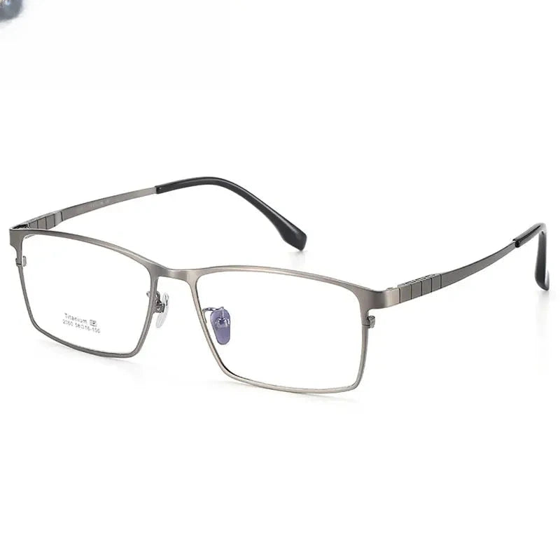 Men's Square Full Rim Titanium Prescription Glasses 412060 — view 1 | Rx Spectacle